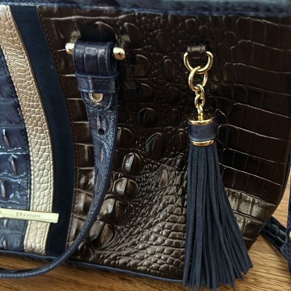 Brahmin Purse Blue Multi Asher Color Combo Tassel Fringe Shoulder Bag - Picture 6 of 13